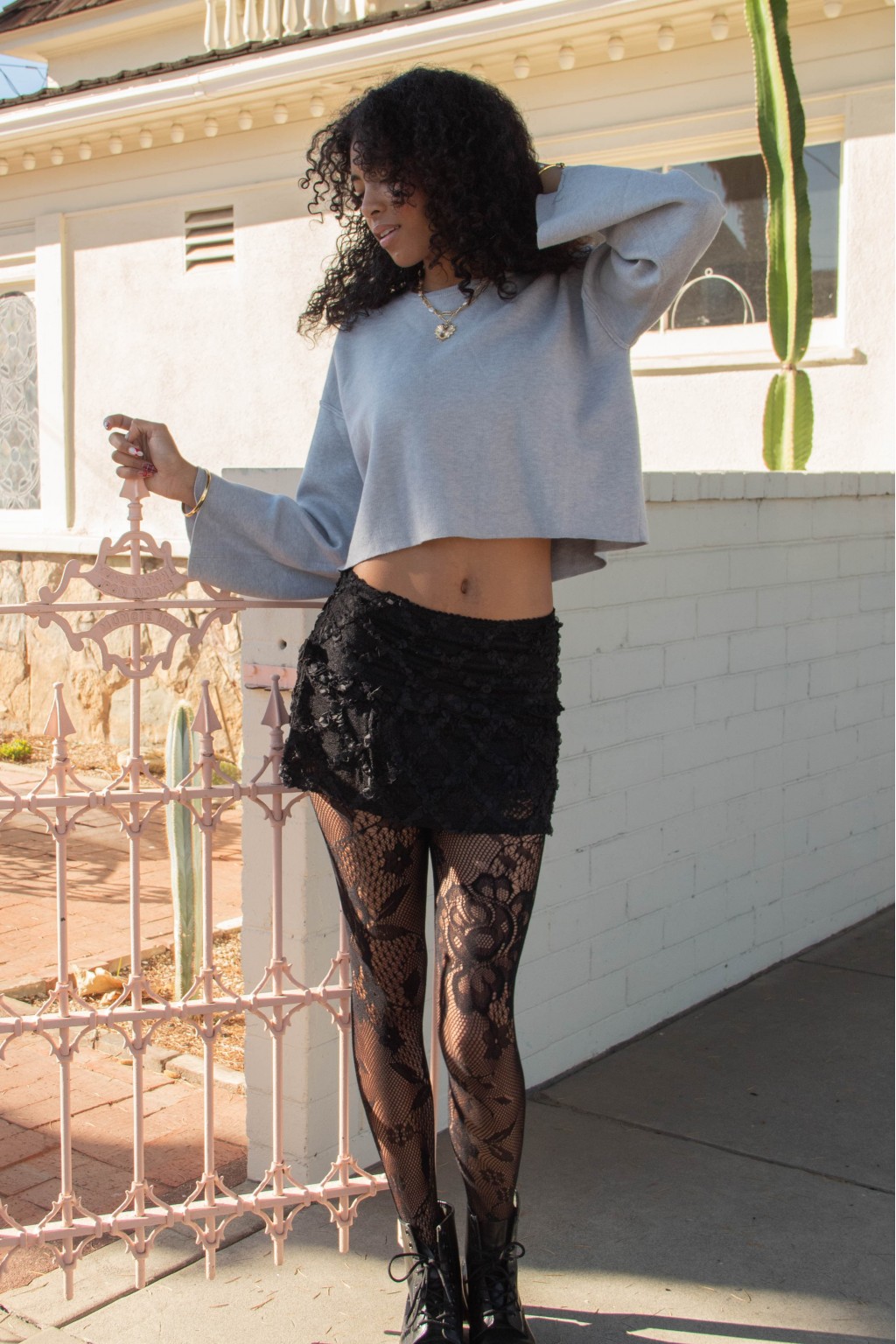 Seamed Knit Sweater