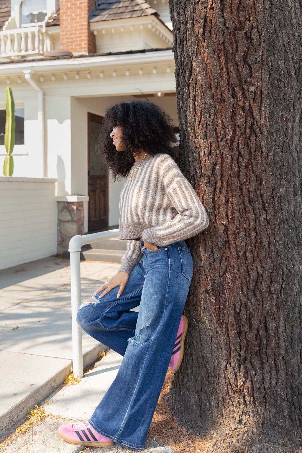 The Hazel Distressed Wide Leg Jeans