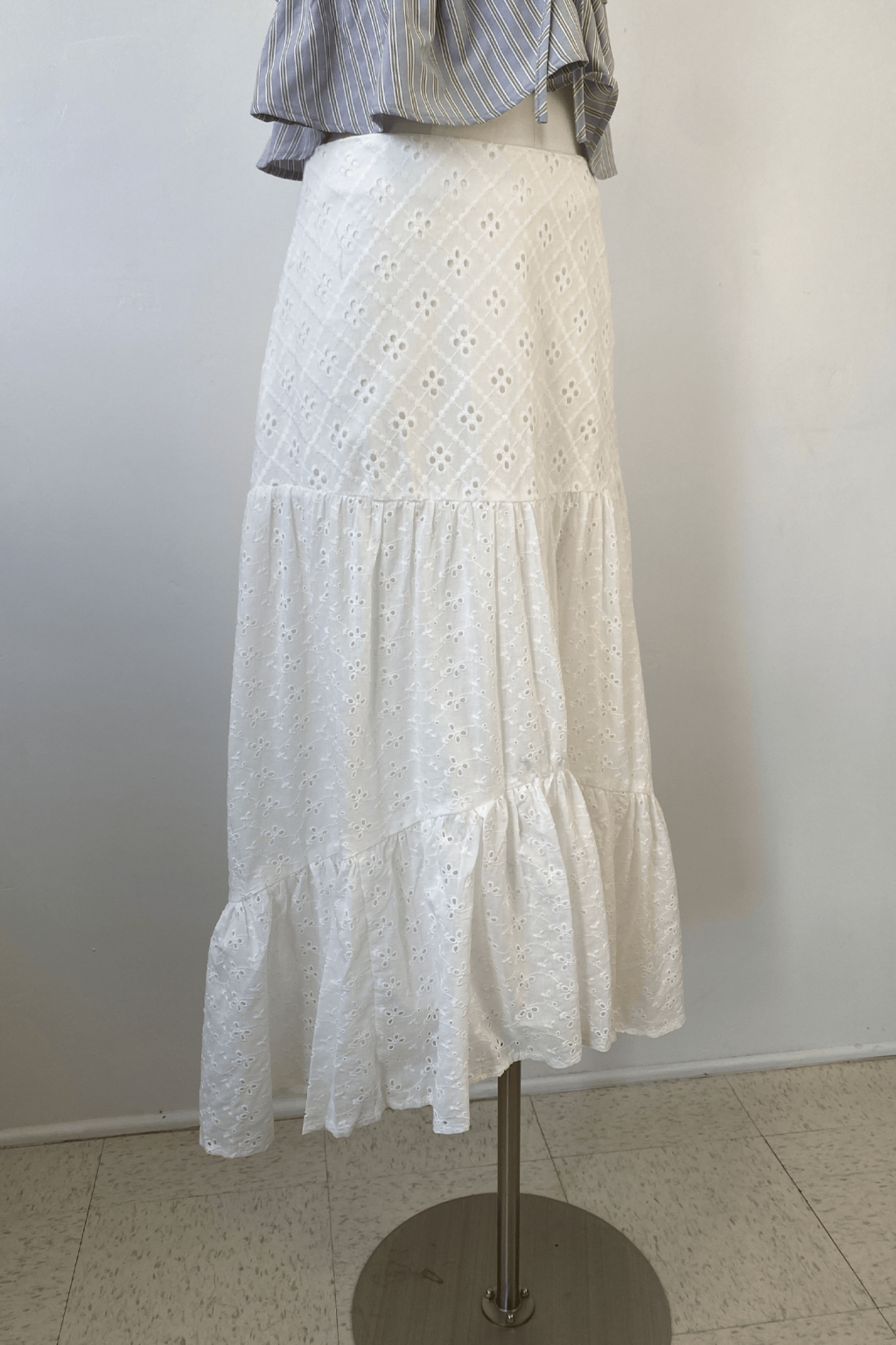 Eyelet Midi Skirt