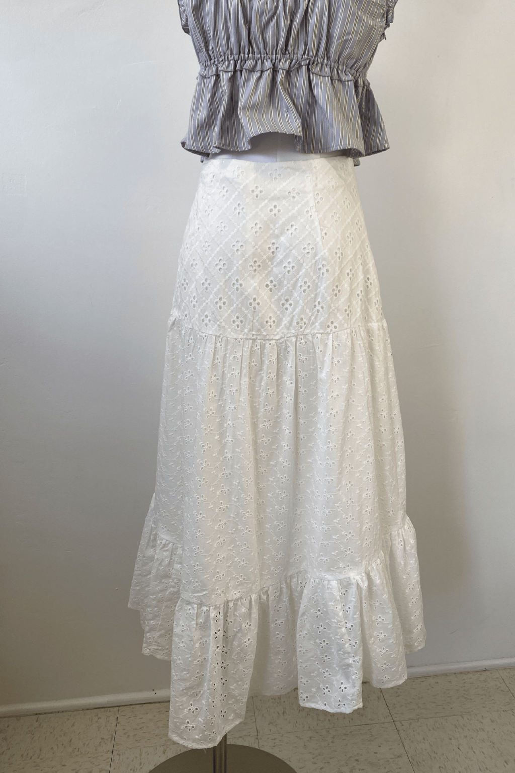 Eyelet Midi Skirt